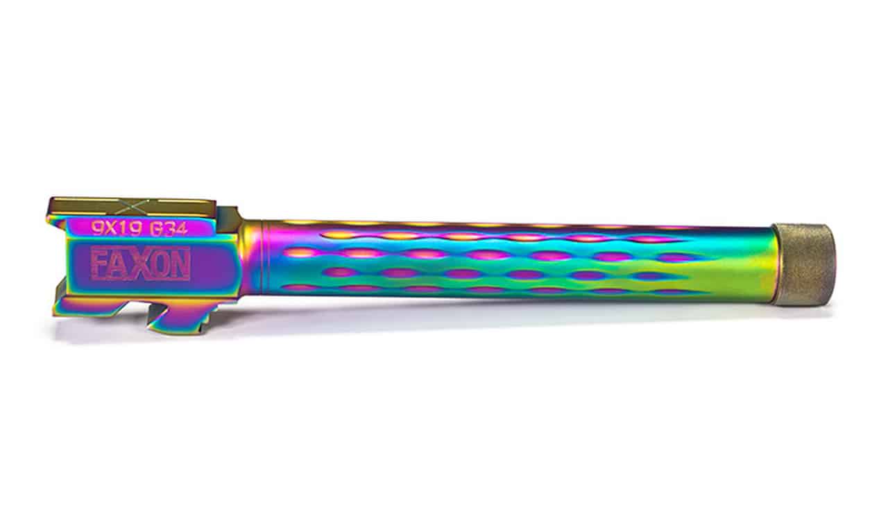 Faxon Flame Fluted Threaded Chameleon Barrel For Glock 34