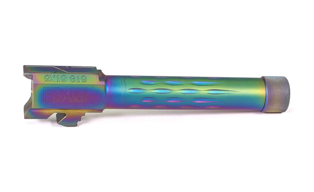 Faxon Flame Fluted Threaded Chameleon Barrel For Glock 19