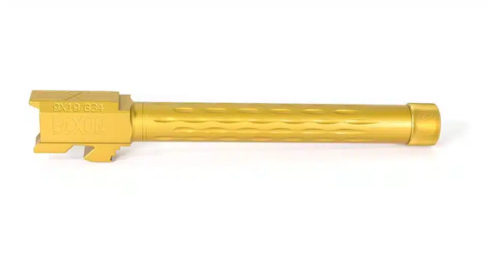 Faxon Flame Fluted Threaded TiN Barrel For Glock 34