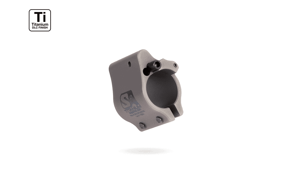 Superlative Arms .625" Adjustable Titanium Gas Block, Clamp On Mount, Grey DLC