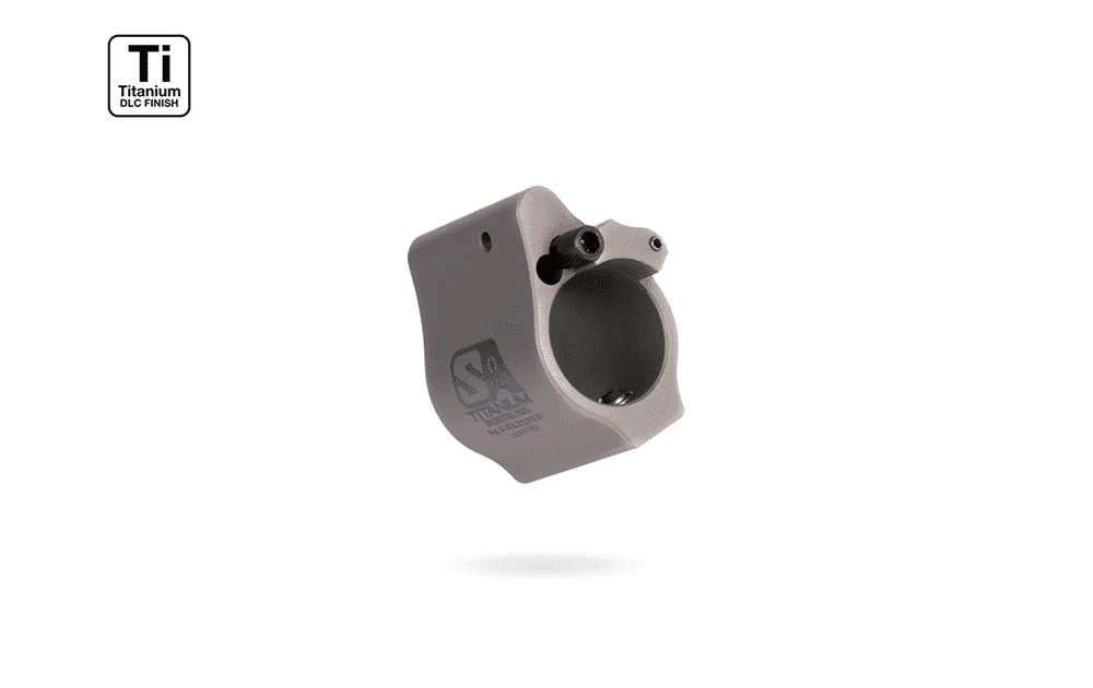 Superlative Arms .625" Adjustable Titanium Gas Block, Set Screw Mount, Grey DLC