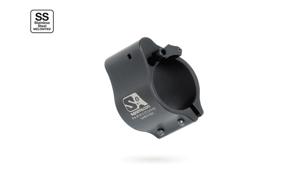 Superlative Arms .875" Adjustable Gas Block, Clamp On Mount, Melonite Finish