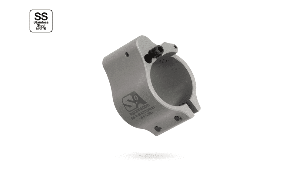 Superlative Arms .875" Adjustable Gas Block, Clamp On Mount, Stainless Matte