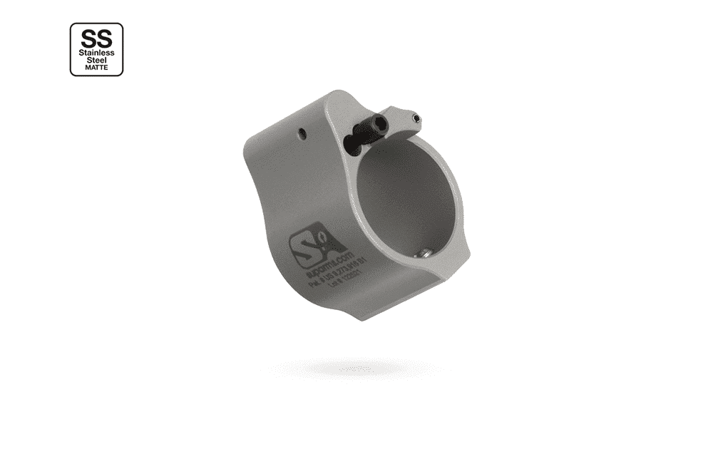Superlative Arms .875" Adjustable Gas Block, Set Screw Mount, Stainless Matte