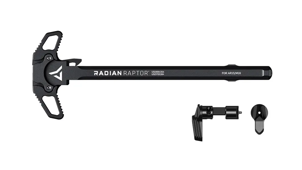 Radian Raptor AR-15 Ambidextrous Charging Handle & Talon 45/90 2-Lever Ambidextrous Safety Selector Combo, Black